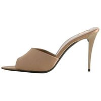 SAINT LAURENT Slide Slippers 9cm Women's Beige
