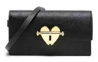 PRADA Leather Shoulder Bag Women's Black