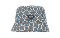 PRADA Cotton Fabric Bucket Hats Women's Blue