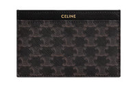 CELINE Triomphe Cow Leather Binding Card Holder Men's Black