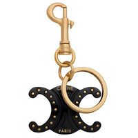 CELINE Plexiglass Gold-Plated Keychains Unisex Black