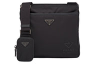 PRADA Recycled Nylon Saffiano Leather Shoulder Bag Crossbody Bag Men's Black