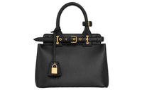 CELINE Soft Cow Leather Shoulder Bag Crossbody Bag Handbag Regular Women's Black