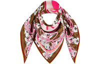 LOUIS VUITTON Monogram Mulberry Silk Scarf Women's Brown