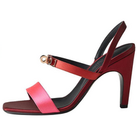 HERMES Glamour Strap Sandals 9.5cm Women's Red