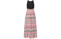 LOUIS VUITTON Beaded Top Monogram Tile Maxi Dress
