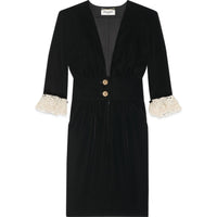 SAINT LAURENT Lace trim Midi Dress