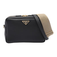 PRADA Leather Shoulder Bag Women's Black