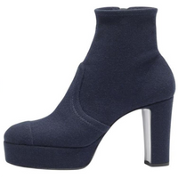 CHANEL 24K Ankle Boots 11cm Women's Marine Blue