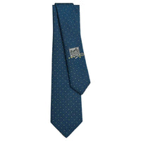 HERMES Mulberry Silk Ties Men's Indigo