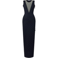 LOUIS VUITTON Tulle Insert Rhinestone Gown