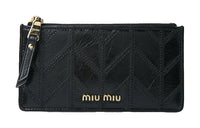 MIU MIU Cow Leather Wallet Women's Black