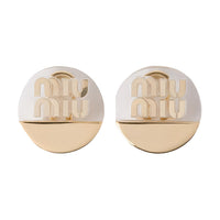 MIU MIU Metal Clip On Earrings Women's Gold