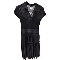 CHANEL Short Sleeved Dress Women's Black