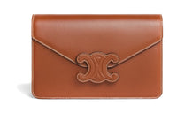 CELINE Triomphe Arc De Triomphe Calfskin Envelope Bag Shoulder Bag Crossbody Bag Mini Women's Yellow Brown