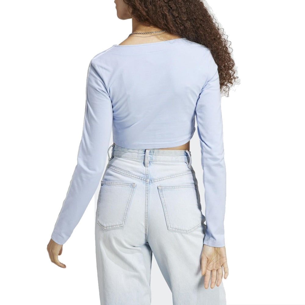 (WMNS) adidas Adicolor Classics 3-Stripes Long Sleeve Polo Asia Sizing 'Blue' IC5474