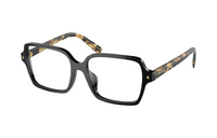 PRADA Plastic Irregular Shape Eyeglass Frames Men's Black