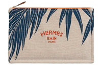 HERMES Cotton Clutch Regular Women's Marine Blue/Coral