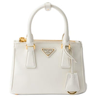 PRADA Galleria Killer Bag Leather Shoulder Bag Crossbody Bag Handbag Mini Women's White