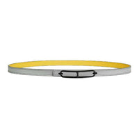 HERMES Calfskin Leather Belts Women's Blue Glacier/Naples Yellow Width 1.3cm