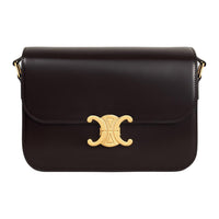 CELINE Triomphe Calfskin Crossbody Bag Women's Black