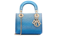DIOR Lady Dior Sheepskin Shoulder Bag, Crossbody Bag, Handbag Mini Women's Gradient Blue