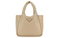 PRADA Lambskin Handbag Women's Light Brown