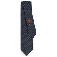 HERMES Mulberry Silk Ties Men's Dark Marine Blue