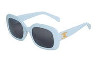 CELINE Acetate Irregular Shape Sunglasses Women's Blue