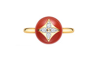 LOUIS VUITTON Color Blossom Ring Yellow Gold White Gold Cornelian And Diamonds