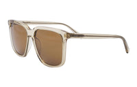 SAINT LAURENT Plate Frame Irregular Shape Sunglasses Unisex Brown