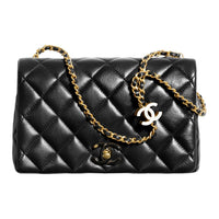 CHANEL Lambskin Flap Bag, Crossbody Bag, Shoulder Bag Women's Black