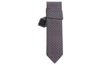 HERMES Tie Men's Navy/Orange/White