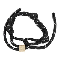 MIU MIU Nylon Metal Leather Wristbands Men's Black