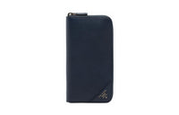 PRADA Cow Leather Wallet Men's Navy