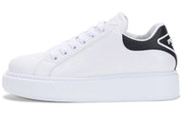 PRADA Low Top Stylish Skateboarding Shoes Women's White Black Heel Tab