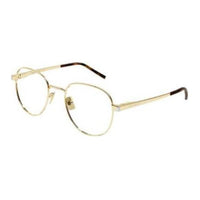 SAINT LAURENT Metal Square Eyeglass Frames Unisex Gold