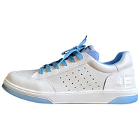 CHANEL Runner Tennis White Light Blue Women's