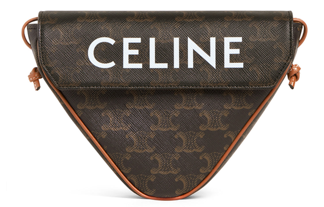 CELINE Cow Leather Triangle Bag, Shoulder Bag, Crossbody Bag Trumpets Women's Tawny