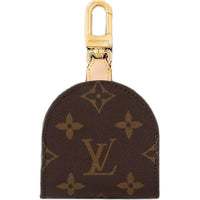 LOUIS VUITTON Cowhide Patchwork Canvas Storage Bag Accessory Women's Brown