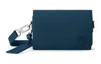 LOUIS VUITTON Fastline Series Leather Shoulder Bag Crossbody Bag Men's Dark Blue