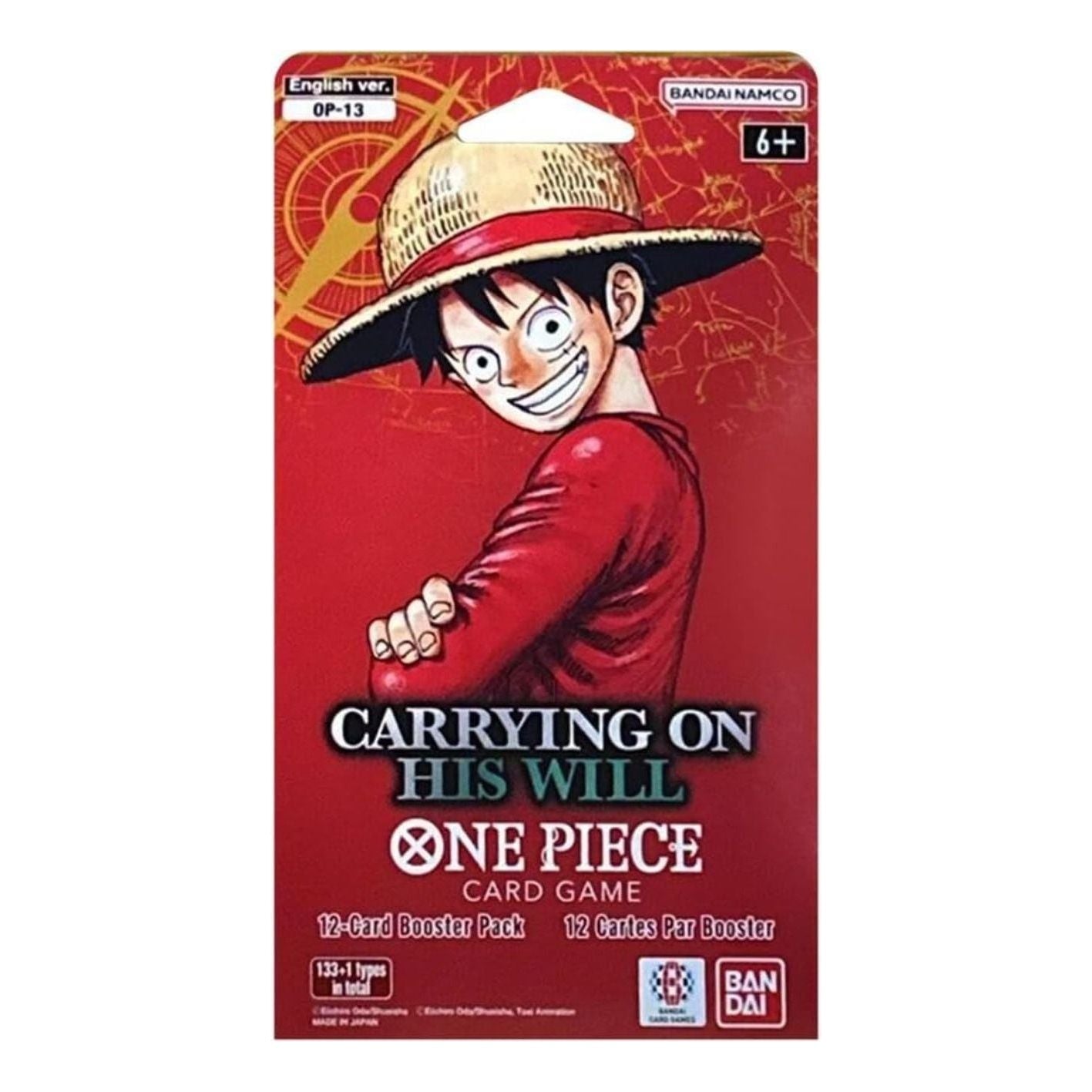 One Piece Card Eng. Carrying On His Will Sleeved Booster Pack 810158833524-PACK