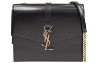 SAINT LAURENT Monogram Cow Leather Chain Bag, Shoulder Bag Women's Black