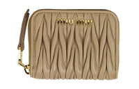 MIU MIU Leather Wallet Women's Light Brown