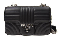 PRADA Cow Leather Portable Crossbody Bag Shoulder Bag Women's Black