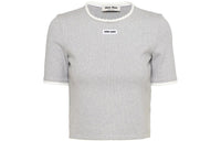 MIU MIU Embroidered logo Short sleeve Jumper