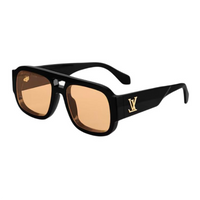 LOUIS VUITTON Acetate Aviator Sunglasses Men's Black