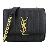 SAINT LAURENT Grained Cow Leather Shoulder Bag Crossbody Bag Women's Black
