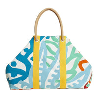 HERMES 100% Cotton With Canvas Canvas Bag Handbags Women's Blue & Multicolor