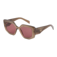 PRADA Acetate Irregular Shape Sunglasses Women's Gold